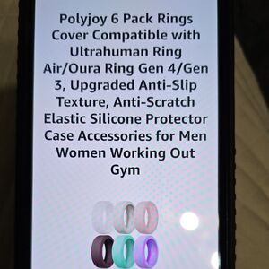 Polyjoy Silicone Ring Covers - 6 Pack Air/Oura Ring Gen 4/Gen 3, Small Size 5-10